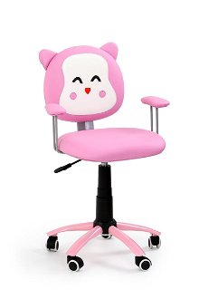 Detská stolička na kolieskach s podrúčkami Kitty - ružová / biela 2