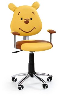 Detská stolička na kolieskach s podrúčkami Kubuś - žltá / hnedá
