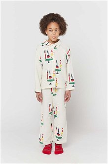 Detské bavlnené pyžamo Bobo Choses béžová farba, vzorovaná
