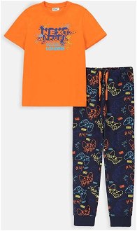 Detské bavlnené pyžamo Coccodrillo oranžová farba, vzorovaná