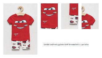 Detské bavlnené pyžamo GAP červená farba, s potlačou 1