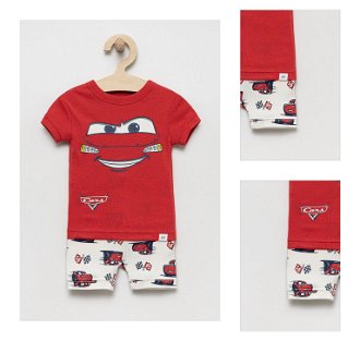Detské bavlnené pyžamo GAP červená farba, s potlačou 3