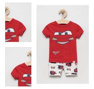 Detské bavlnené pyžamo GAP červená farba, s potlačou 4