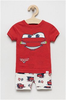 Detské bavlnené pyžamo GAP červená farba, s potlačou 2