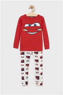 Detské bavlnené pyžamo GAP červená farba, s potlačou
