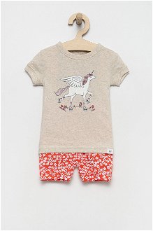 Detské bavlnené pyžamo GAP šedá farba, s potlačou