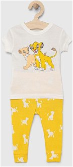 Detské bavlnené pyžamo GAP žltá farba, vzorovaná