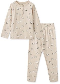 Detské bavlnené pyžamo Liewood béžová farba, jednofarebná