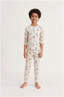Detské bavlnené pyžamo Liewood béžová farba, vzorovaná