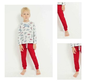 Detské bavlnené pyžamo Mayoral červená farba, s potlačou 3