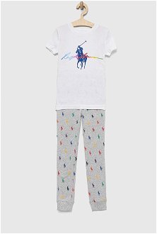 Detské bavlnené pyžamo Polo Ralph Lauren šedá farba, vzorovaná