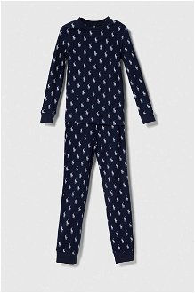 Detské bavlnené pyžamo Polo Ralph Lauren tmavomodrá farba, vzorovaná