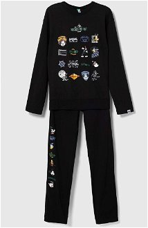 Detské bavlnené pyžamo United Colors of Benetton x Disney čierna farba, vzorovaná