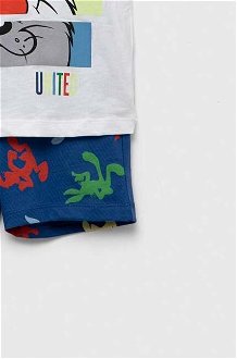 Detské bavlnené pyžamo United Colors of Benetton x Looney Tunes biela farba, s potlačou 9