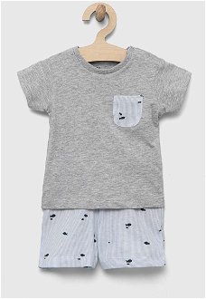Detské bavlnené pyžamo zippy šedá farba, vzorovaná
