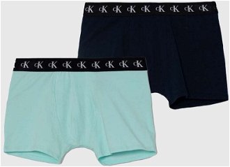 Detské boxerky Calvin Klein Underwear 2-pak tyrkysová farba