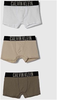 Detské boxerky Calvin Klein Underwear 3-pak béžová farba