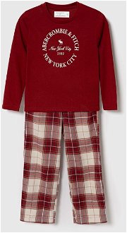 Detské pyžamo Abercrombie & Fitch červená farba, vzorovaná