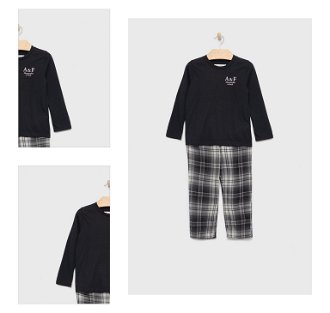 Detské pyžamo Abercrombie & Fitch čierna farba, jednofarebná 4