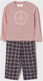 Detské pyžamo Abercrombie & Fitch ružová farba, vzorovaná