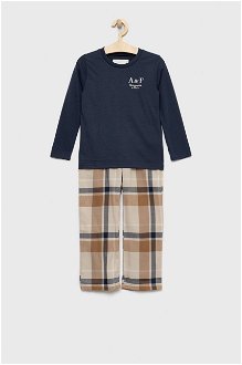 Detské pyžamo Abercrombie & Fitch tmavomodrá farba, jednofarebná