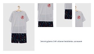 Detské pyžamo GAP x Marvel šedá farba, vzorované 1