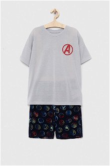 Detské pyžamo GAP x Marvel šedá farba, vzorované 2
