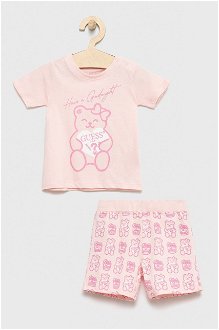 Detské pyžamo Guess ružová farba, s potlačou 2