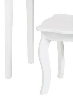 Detský toaletný stolík 2 v 1 s trojitým skladacím zrkadlom a zásuvkou v bielej farbe 8