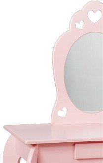 Detský toaletný stolík s taburetkou a zrkadlom v ružovej farbe 6