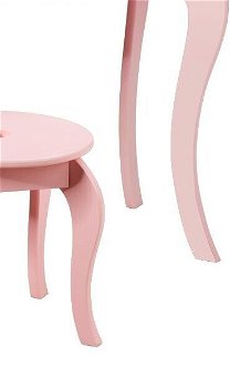 Detský toaletný stolík s taburetkou a zrkadlom v ružovej farbe 9