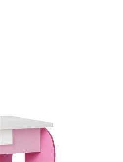 Detský toaletný stolík s taburetkou, odnímateľným zrkadlom, ružový/biely 7