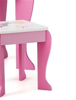Detský toaletný stolík s taburetkou, odnímateľným zrkadlom, ružový/biely 9