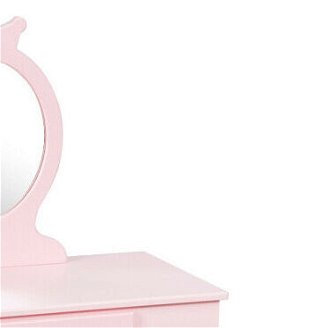 Detský toaletný stolík s taburetkou, odnímateľným zrkadlom v ružovej farbe 7