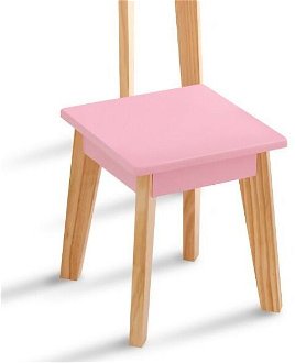 Detský toaletný stolík s taburetkou, ružová / prírodná 9