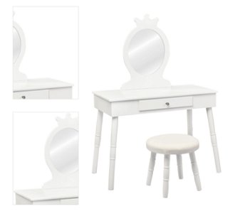 Detský toaletný stolík so zrkadlom, biely 4