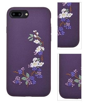 Devia kryt Flower Embroidery 2 pre iPhone 7 Plus/8 Plus - Purple 3