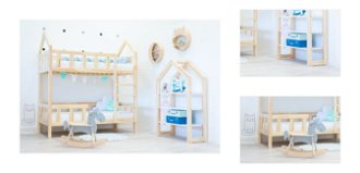 Domčeková poschodová posteľ Premium so zvislou zábranou ELIS DESIGN rozmer lôžka: 100 x 180 cm 3