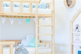 Domčeková poschodová posteľ Premium so zvislou zábranou ELIS DESIGN rozmer lôžka: 70 x 160 cm 5