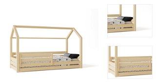 Domčeková posteľ Premium so šuflíkom rozmer lôžka: 100 x 180 cm, šuplík, nožičky: bez nožičiek, zábrany: obe 3