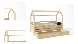 Domčeková posteľ Premium so šuflíkom rozmer lôžka: 100 x 190 cm, šuplík, nožičky: s nožičkami a so šuplíkom, zábrany: obe 4