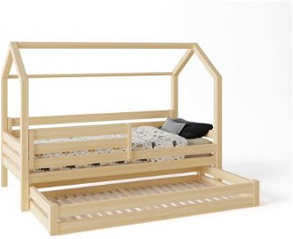 Domčeková posteľ Premium so šuflíkom rozmer lôžka: 100 x 190 cm, šuplík, nožičky: s nožičkami a so šuplíkom, zábrany: obe 2