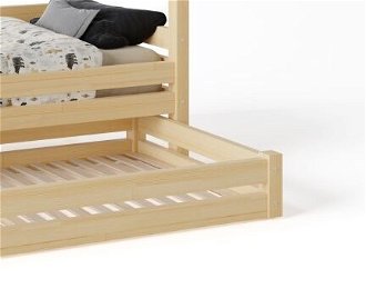 Domčeková posteľ Premium so šuflíkom šuplík, nožičky: s nožičkami a so šuplíkom, Zábrany: obe, rozmer lôžka: 140 x 200 cm 9