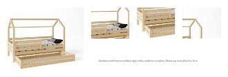 Domčeková posteľ Premium so šuflíkom rozmer lôžka: 80 x 190 cm, šuplík, nožičky: s nožičkami a so šuplíkom, zábrany: obe 1