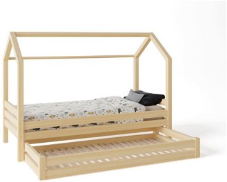 Domčeková posteľ Premium so šuflíkom rozmer lôžka: 100 x 180 cm, šuplík, nožičky: s nožičkami a so šuplíkom, zábrany: predná