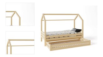 Domčeková posteľ Premium so šuflíkom šuplík, nožičky: s nožičkami a so šuplíkom, Zábrany: predná, rozmer lôžka: 100 x 190 cm 4