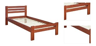 Drevená jednolôžková posteľ s roštom Antalya WB-90 - jabloň 3