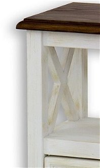 Drevená stolička so zásuvkou mes 10 - k16 antická biela 6