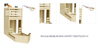 Drevený detský domček HACKER 133x315x228 cm 1