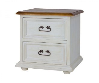 Drevený nočný stolík so zásuvkami com 112 slim - k15 - hnedá borovica